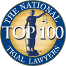 The National Top 100 Trial Lawyers logo for Hale Injury Lawyers Located in 1735 Ryan St, Lake Charles, LA 70601